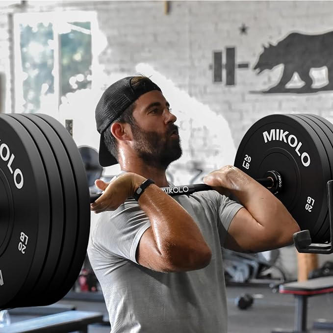 Mikolo 7ft Olympic Barbell, Barbell for Weightlifting and Powerlifting 45lb, Olympic Bar for 1500lbs Capacity, Weight Bar Fit 2” Standard Weights