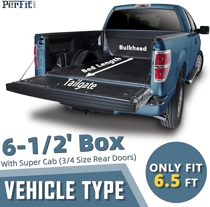Perfit Liner 6.5" Soft Roll-up Truck Bed Tonneau Cover Compatible with 2015-2026 Ford F-150 | 6.5' (79") Bed | Waterproof Double Layer Vinyl (only for 15-25 F150 Standard Box/6.5ft Bed)