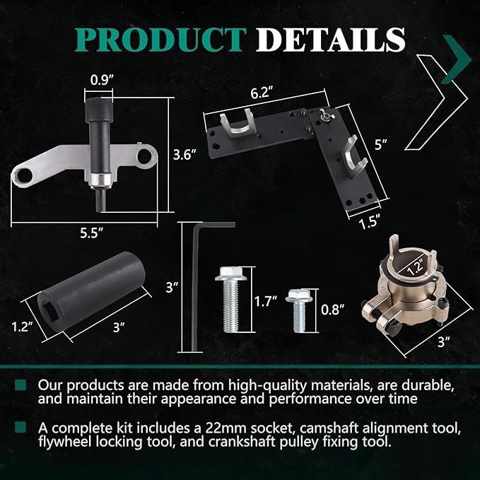 GM Camshaft Timing Tool Kit for 1.0L 1.2L Ecotec Engine, Compatible with Chevrolet Onix and Tracker, Replaces CR490 CR490-A, Includes Flywheel Lock and Crank Pulley Holder with 22mm Socket