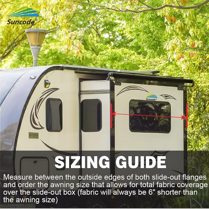 Suncode Slide Topper Awning Black RV Slide Out Awning Slide Out Protection Modular Designed for RVs,Travel Trailers,5th Wheels,and Motorhomes 9'7"(9'1"Fabric)