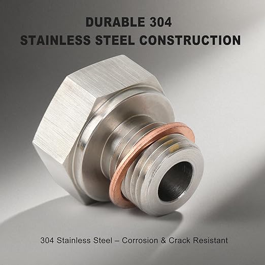 Oil Pressure Sensor Adapter M16-1.5 to 1/8" NPT, 304 Stainless Steel LS Oil Pressure Adapter for GM LS Series Engines LS1 LSX LS3 5.3L 6.0L 6.2L, LS Swap Oil Pressure Sensor Fitting