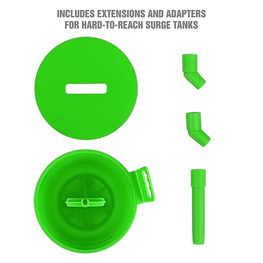 OEMTOOLS 87043 No-Spill Professional Quality Coolant Funnel Kit, Easily Fill Antifreeze Coolant Set Includes 5 Adapters, Extensions, and Automotive Funnel, Air Venting, Drip-Free, Green