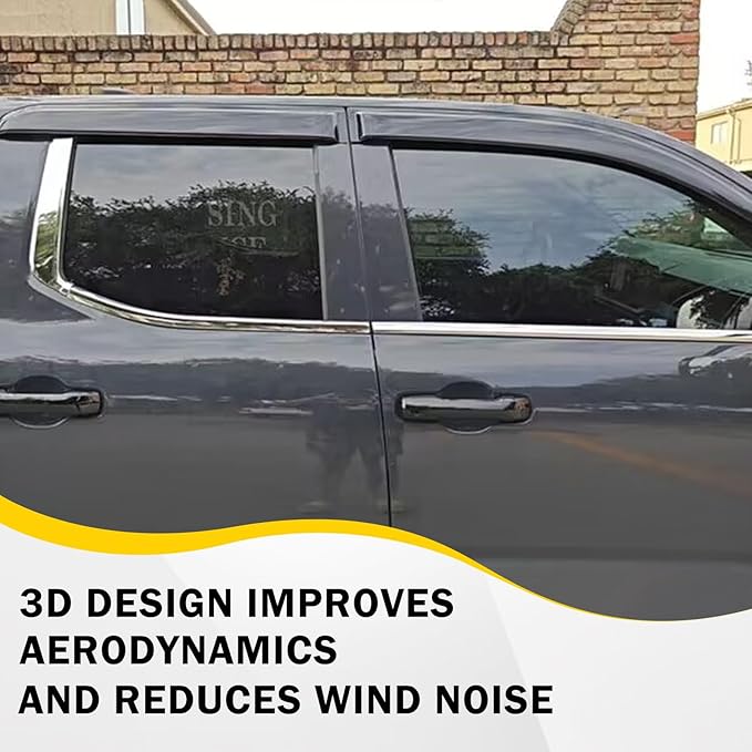 LLKUANG Side Window Visor Deflector Compatible with Toyota Tacoma 2024 2025,Rain Guards Guard Visor for Car Windows,Weather Shield Deflector Door Visor,4pc Window Shades (Black)