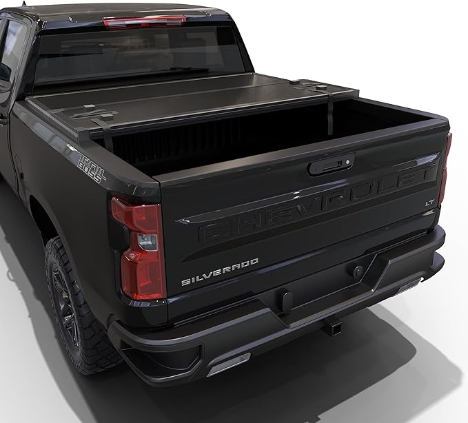 Hard Tri-Fold Truck Bed Tonneau Cover Compatible with Chevy/GMC Silverado/Sierra 1500(2007-2026) 2500 3500 HD(2007-2019), Works w/MultiPro/Flex Tailgate 6.7ft Bed (79.4")
