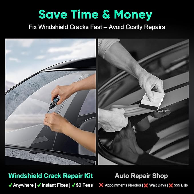 2 Pack Windshield Chip Repair Kit - 2026 Upgrade Car Windshield Crack Repair Kit, Glass Repair Liquid for Cracks and Chips, Rock Chip Repair Kit for Fix Windows, Mirrors, Glasses, All Crack Types