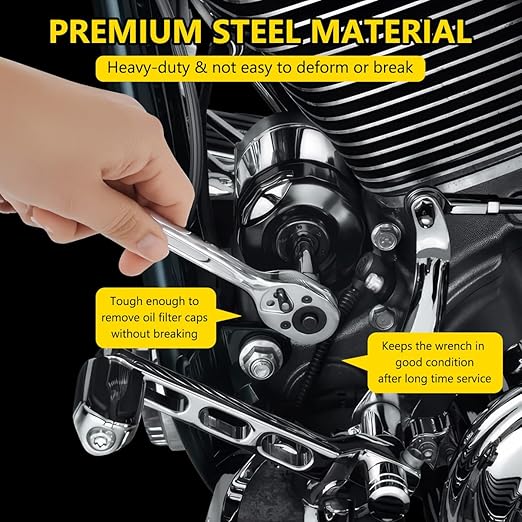 Oil Filter Cap Wrench Oil Change Kit: Crankcase Fill Funnel, Primary Case& Drip-Free Oil Filter Funnel+ 50Pcs Fluorine Rubber O-Ring Primary Drain Plugs fit for Harley Sporster Dyna