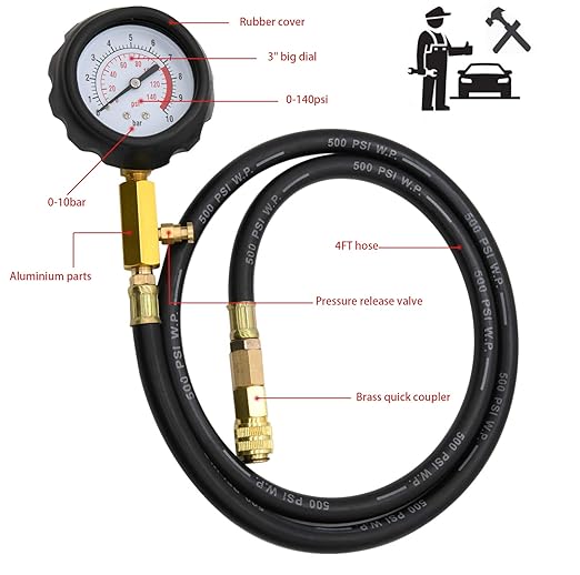 Oil Pressure Tester Kit, 0-140 PSI Engine Oil Pressure Tester Gauge Tool Kit for Cars ATVs Trucks Use.