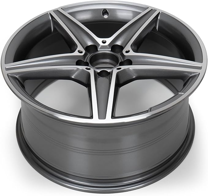 New 18" x 8.5" Aluminum Alloy Replacement for OE Wheel Rim Compatible with E-Class 2014–2017 E250 / E300 / E350 –Fits for Front and Rear Wheel, Machined Gray, 2 Sets