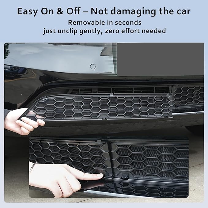 Front Grill for Tesla Model Y 2020-2025 Mesh Grille Grid Inserts Air Inlet Vent Grille Cover Replacement With Insect Protection Accessories For Model Y 2020-2025 (Excludes Juniper)