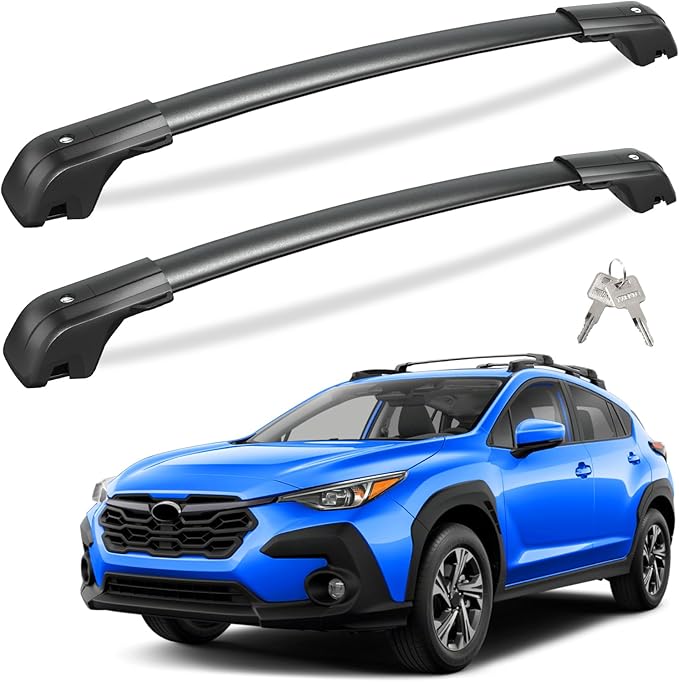 Tuyoung 330lbs All Aluminum Roof Rack Cross Bars Compatible with Subaru Crosstrek 2024 2025 2026 (Not for Wilderness) with Side Rails, Lockable Heavy Duty Roof Crossbars Rooftop Luggage Racks Carrier