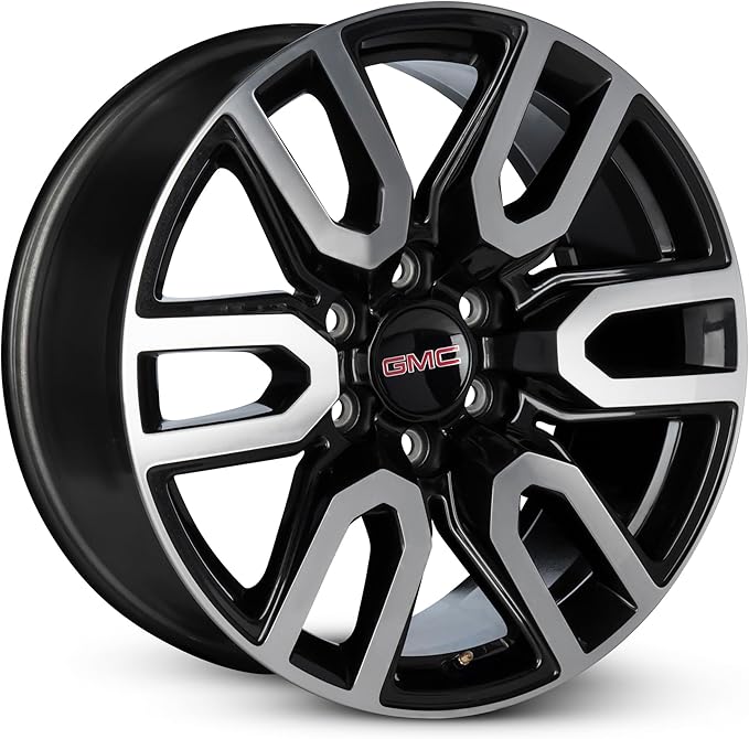 For 2019-2025 GMC Sierra 1500 20 Inch Machined Black Alloy - Genuine OEM Take-Off Rim - Road Ready Truck Wheel