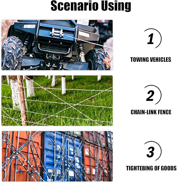 Come Along Winch Heavy Duty 2-Ton Capacity 6.56ft Come Along Cable Puller with 2 Hooks Dual-Gear Come Along Tool for Professional Lifting & Pulling