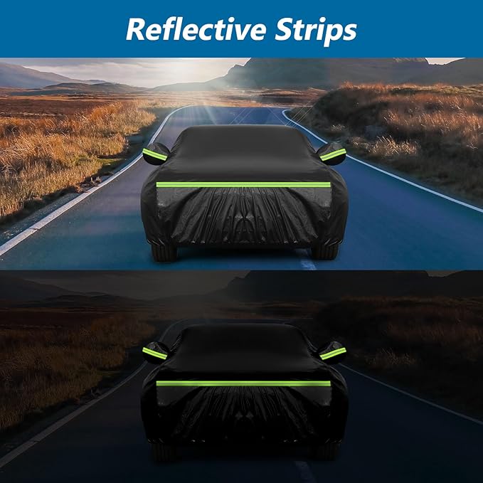 Car Covers for Chevy Monte Carlo 1970-1972/1978-1988, 420D Oxford Cloth Sun Heat Protection Outdoor Full Covers with Driver Side Zipper Windproof Heavy Duty All Weather for 1970-1988 Monte Carlo