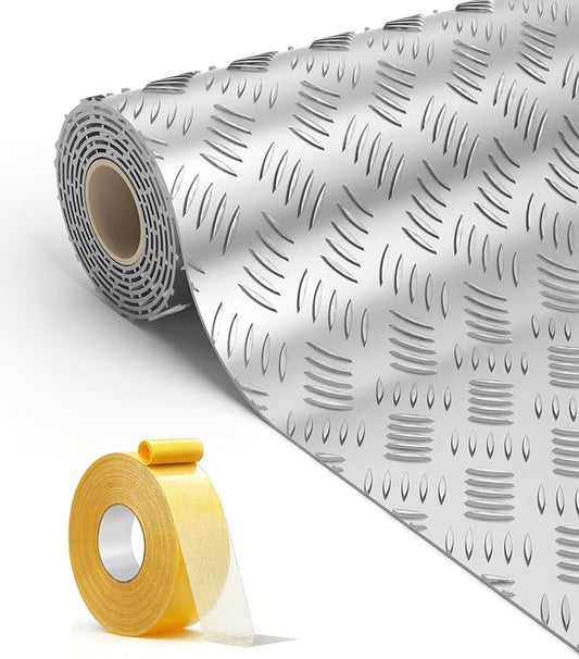 8x20 FT Garage Floor Mat, Thickened Ribbed PVC Garage Flooring Roll for Under Car Heavy Duty & Durable Non-Slip Waterproof Garage Floor Protector for Car, SUV, Pickup, Gym & Basement (Silver)