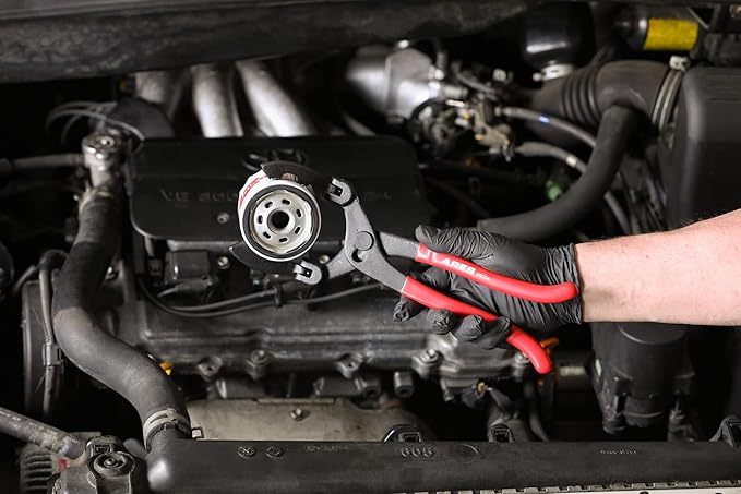 ARES 56054-13-Inch Oil Filter Pliers – 2-1/4-Inch to 4-3/4-Inch Jaw Opening - Adjustable Oil Filter Wrench Features Long Handles with Nonslip Grips and Multiposition Swivel Jaw Design