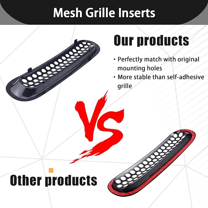 Front Grill Mesh Inserts Clip-in Grille Guard Glossy Black Fits For Jeep 2007-2015 Wrangler JK JKU Sport Freedom Unlimited Sahara