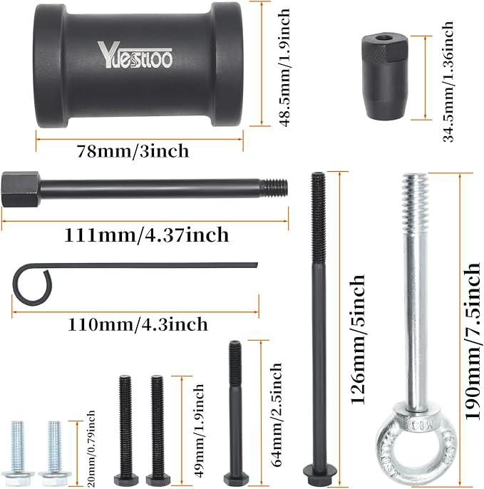 17PCS Camshaft Alignment Timing Tool Kit, Compatible with BMW N20 N26 Engine, with Flywheel Holder Tool & Balance Shaft Tool & Fuel Injector Remover Kit, 212831, 119340, 212830, 219548