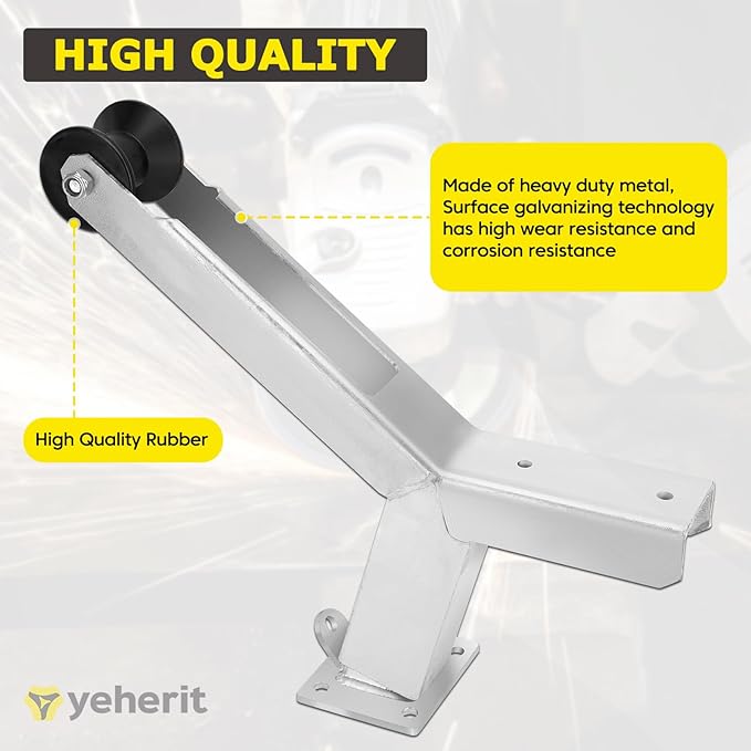 Boat Trailer Winch Post with Trailer Roller Compatible with 3" W X 4" H Trailer Tongue Winch Stands, Height Adjustable Boat Winch Mounts, Galvanized Steel