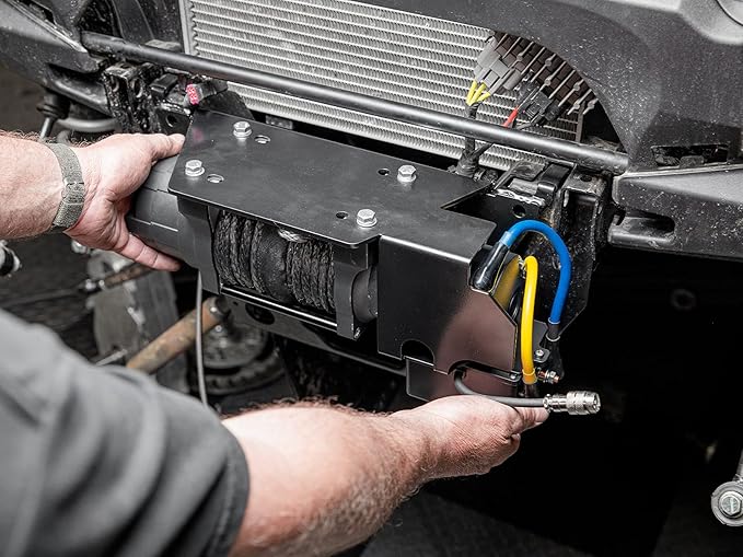 SuperATV 4500 LB Winch Compatible with 2016-2021 Honda Pioneer 1000/1000-5 / Deluxe | 2017-2021 Limited Edition | Ready-Fit Black Ops Winch | Preassembled and Wired | 50' Remote Range