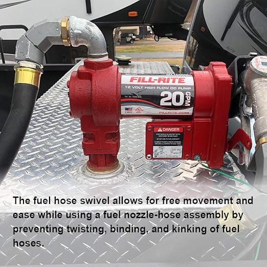 1 Inch NPT Fuel Hose Swivel 360 Rotating Connector for Fuel Nozzle Multi Plane Fuel Plane Swivel