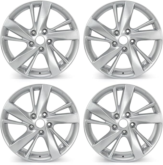 New 17''x7.5'' Aluminum Alloy Replacement for OE Wheel Rim Compatible with Nissan-Altima 2013-2016, Silver, 62593, PCD 5x114.3, Set of 4