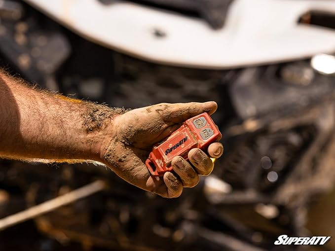 SuperATV 6000 lb Black Ops Winch with Heavy Duty Winch Mounting Plate for 2016 Polaris RZR XP Turbo/RZR XP 4 Turbo | Complete RZR Winch Kit Ready for Install