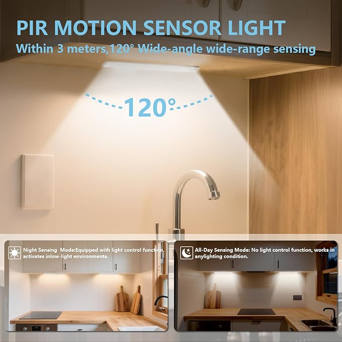 2 Pack Motion Activated RV Step Lights, USB Rechargeable 72 LED Rv Light Camping Camper Lights Adjustable 3 Color for Motorhome Travel,Travel Trailers, Camper (White