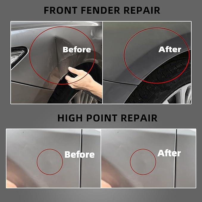 Big Size Dent Rods, Paintless Car Dent Removal Tool,Front Fender Damage Repair, Curved Rod Crowbar,Hook Rods Tools Kit