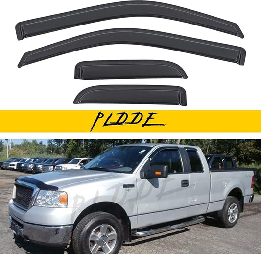 Window Visor Rain Guards Compatible with 2004-2014 Ford F-150 SuperCab/Extended Cab Window Wind Deflectors Vent Visors Shades for Truck Accessories Tape-On(No-Drill) 4pcs