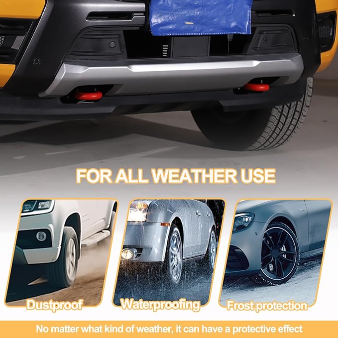 Car Tow Hook Protective Cover Compatible with Ford Ranger 2023-2025 Rubber Front Bumper Tow Ring Pull Ring Protective Case Trailer Pull Ring Trim Cover Exterior Accessories Tow Hook Covers (Red)