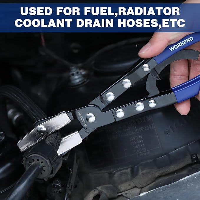 WORKPRO 10" Ratcheting Hose Pinch Off Pliers, Locking Hose Pinch Pliers for Automotive Hose Lines, Radiator Lines, Fuel Lines, Coolant Lines