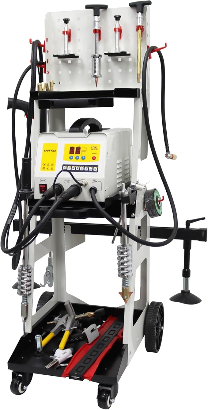 TECHTONGDA Spot Welder Dent Puller Repair Removal Kit for Steel Auto Body Dent Puller for Cars Sheet Metal Repair with Shelf 220V