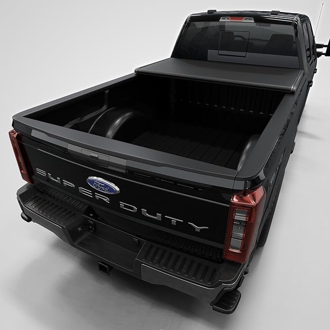 Low Profile Tri-Fold Truck Bed Tonneau Cover Fits 2017-2025 Ford F-250 F-350 Super Duty | 6.75FT (82") Bed | CFLPX043