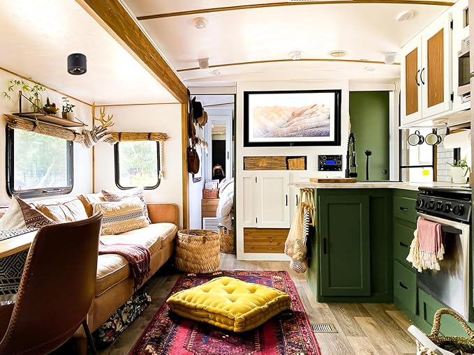 2-Pack RV LED Spot & Reading Light - Matt Black 12V Wall Fixture, 3000K Warm White Interior Light for Motorhome Camper Bedroom