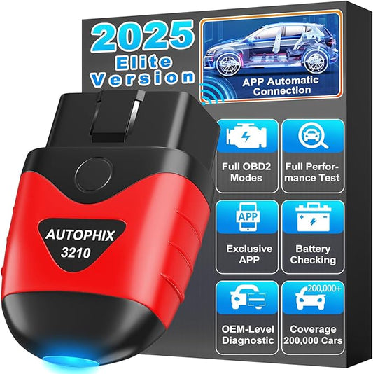 AUTOPHIX 3210 OBD2 Scanner Bluetooth, Wireless Code Reader for Car - Check Engine Light & Battery - Easy DIY Car Diagnostic Scanner Tool for 1996+ Vehicles, No Subscription Fee for iPhone & Android
