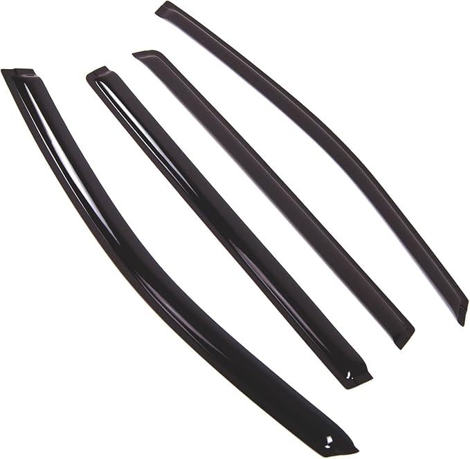 Tuningpros WD2-653 Dark Smoke 4 Pcs Set Window Visor (Outside Mount) Deflector Rain Guard Compatible with 2011-2017 Nissan Quest