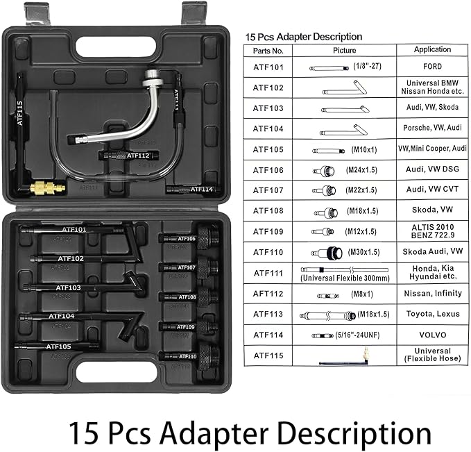 6L Transmission Fluid Pump and Oil Extractor Pump,6L Automatic Transmission Fluid Pump Fluid Extractor/Dispenser for ATF Filler System with 15 Pieces ATF Filler Adapters and 4 Hoses (BLACK, 6L)