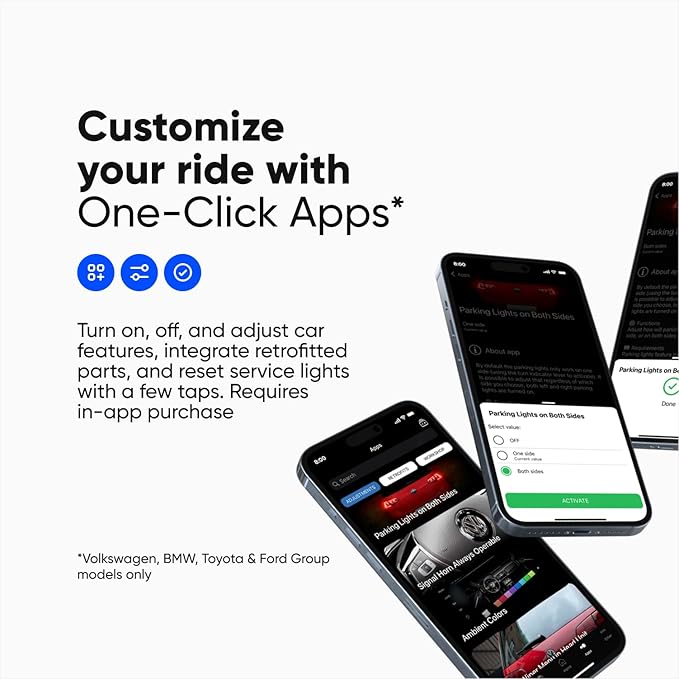 OBDeleven 3 Diagnostic Tool Scanner for Audi Seat Cupra Skoda Volkswagen BMW Mini Toyota Ford (Android & iOS)