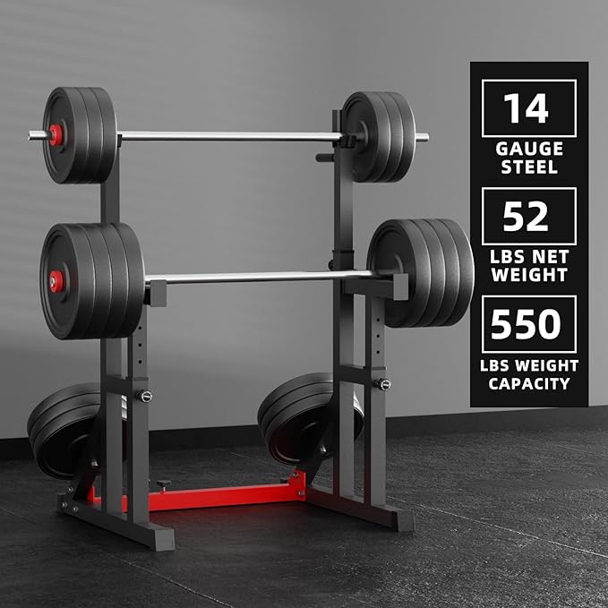 VANSWE Squat Rack for Home Gym, Weight Lifting Bench Press Rack, Fitness Adjustable Barbell Stand