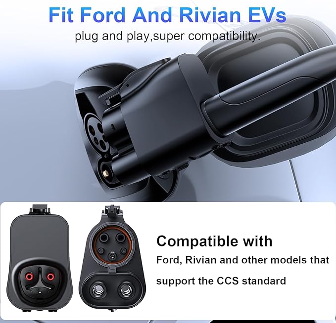 NACS to CCS EV Adapter Charges Non-Tesla EVs at Tesla Superchargers, 500 A/1,000 V - Fast Charging for CCS1 EVs, [Check with Your Automaker for Compatibility]