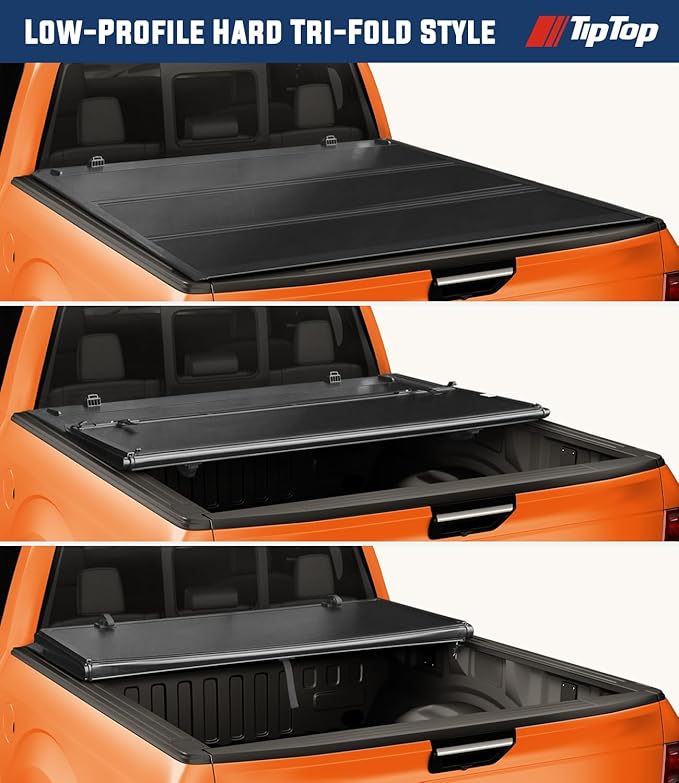 TIPTOP Low Profile Hard Folding Truck Bed Tonneau Cover Fits 1999-2016 F250/F350 SuperDuty 6.75ft Bed (82") |TLX3|