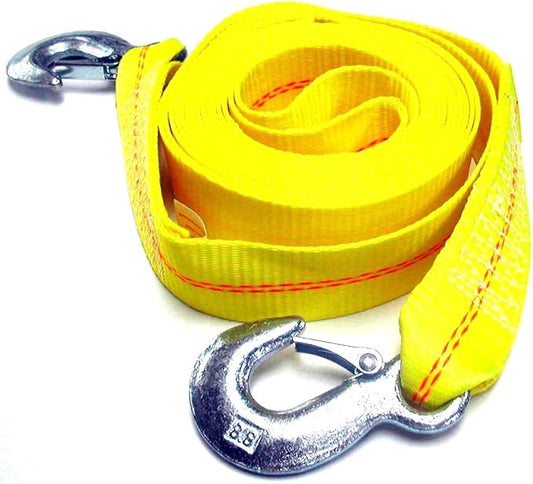 HFS(R) 2" X 30', 4.5 Ton 2 Inch X 30 Ft. Polyester Tow Strap Rope 2 Hooks 10,000lb Towing Recovery