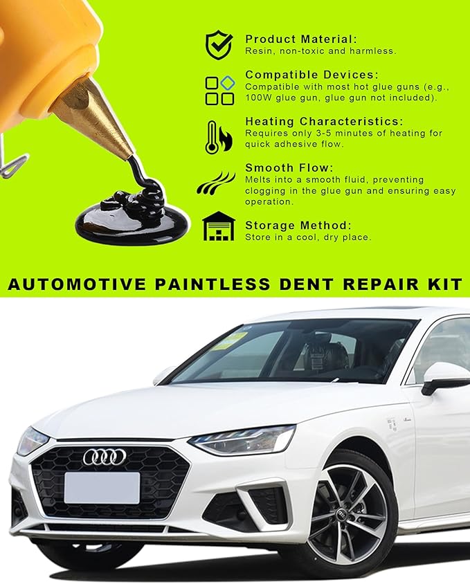 10 Pcs Black Hot Glue Sticks PDR Glue Sticks,Paintless Dent Remover Tool for Car Dent Repair,PDR Tools,Glue Gun Sticks,Home Improvement,Quick Daily Repair and DIY Small Craft Projects