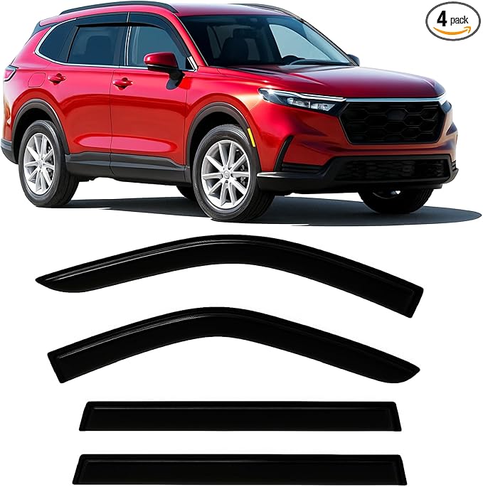 2023-2026 Tape-On Rain Guards for Honda CR-V Side Window Visor Deflectors LX EX EX-L Sport Hybrid Sport Touring Durable Vent Shades CRV 2024