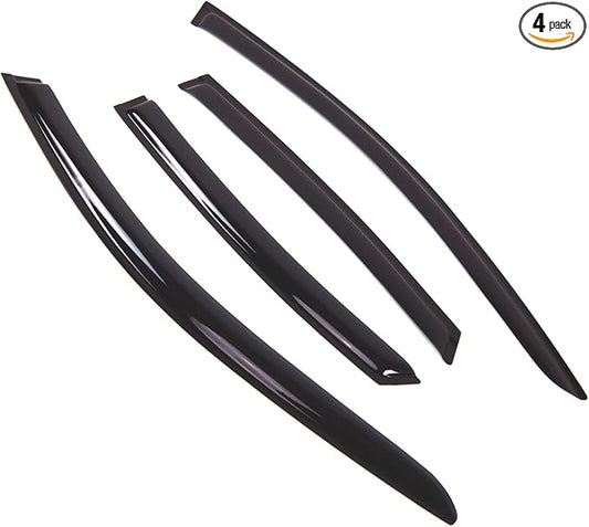 TuningPros Outside Mount Window Vent Visors Rain Guards Compatible with Nissan Altima Sedan 2013-2016 | Side Window Wind Deflectors Rain Shields | Smoke Tinted, 4 Pcs Set, DGWV-770