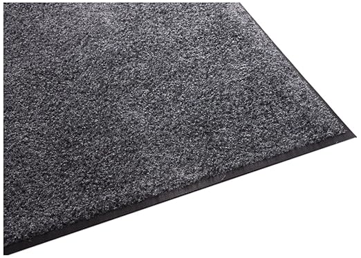 Guardian Platinum Series Indoor Wiper Floor Mat, Rubber with Nylon Carpet, 3'x3', Grey