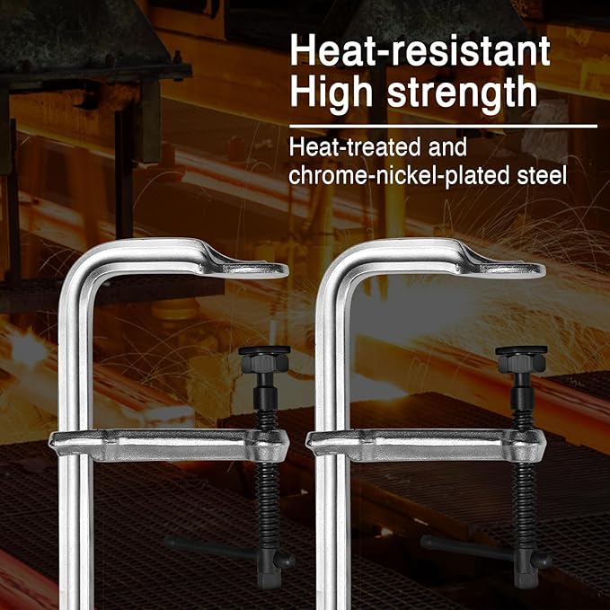 2-Pack 12-Inch Heavy-Duty F-Clamps for Welding, Woodworking & Metalworking – 3450 lbs Load Capacity,5-1/2 Inch Throat Depth, All-Steel Construction