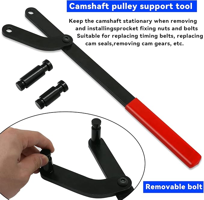 Universal Pulley Holder Camshaft Injection Pump Cam Sprocket Holding Wrench Tool Compatible with Audi, Dodge, Ford, GM, Honda,Mazda,Rover,Toyota,Volvo