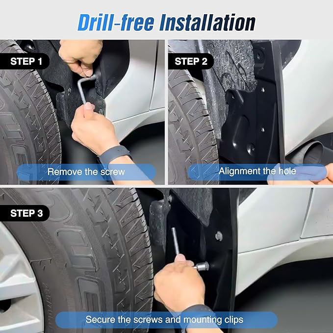 Nilight Mud Flaps for Toyota Tundra 2022 2023 2024 2025, No Drilling Precision Fit Exterior Accessories Heavy-Duty Splash Guards Protection, Front & Rear Set