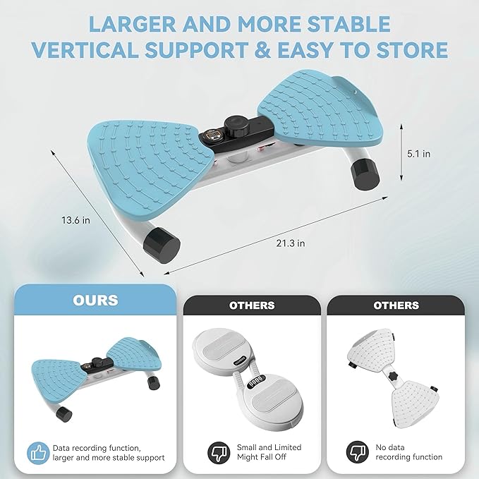 Waist Twister Machine, Adjustable Exercise Twist Board for Women Men, Noiseless Ab Twister for Home Gym Equipment, 330 lbs Capacity | Track Time, Reps, Calories with Digital Display